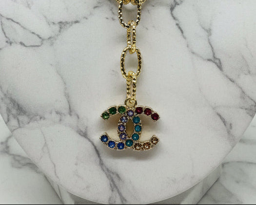 134 - Upcycled Gold Pendant Necklace