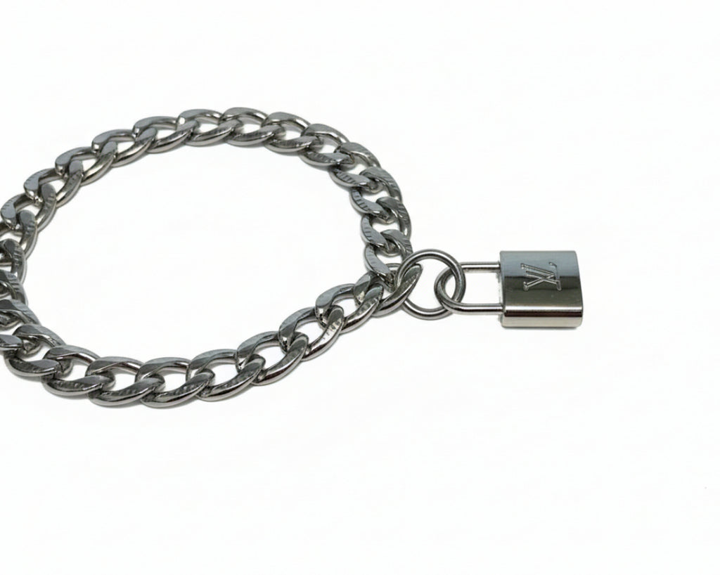 65 - Upcycled Silver multi Pendant Bracelet