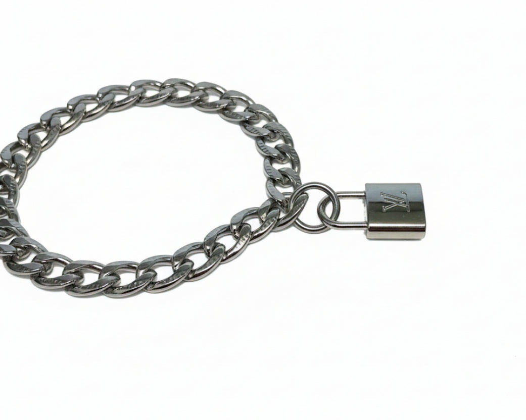 65 - Upcycled Silver multi Pendant Bracelet