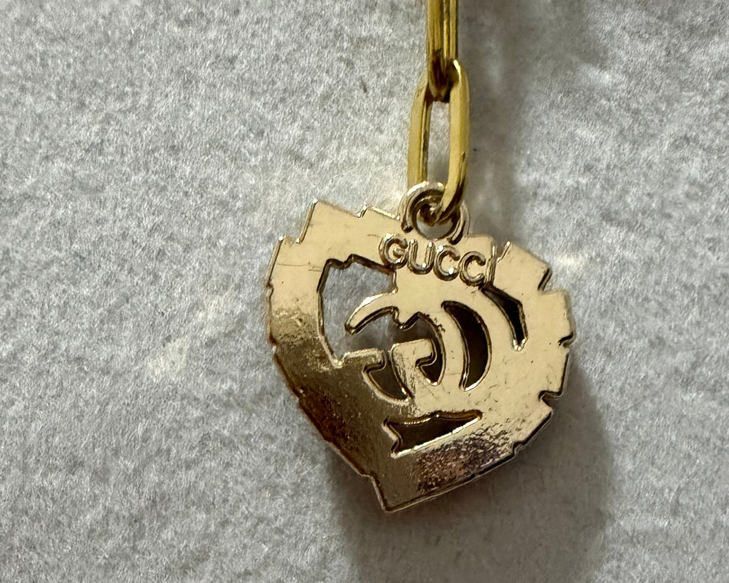 102- Upcycled Gold Heart Pendant Necklace