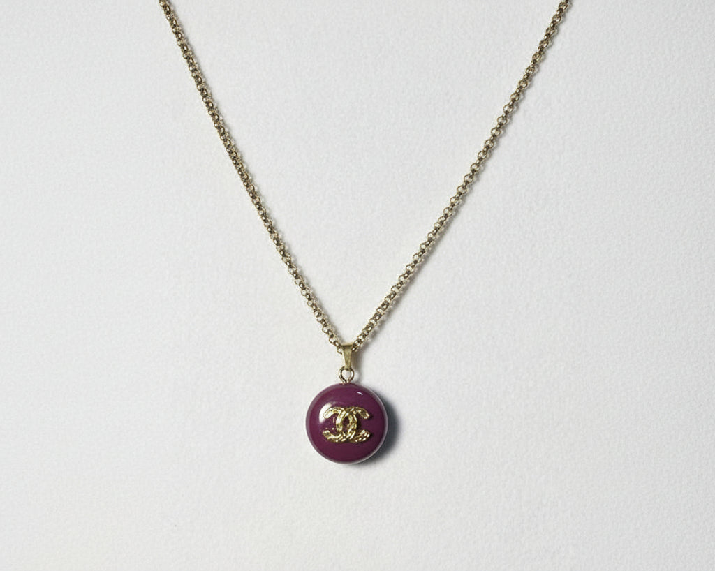 108- Upcycled Purple Pendant Necklace