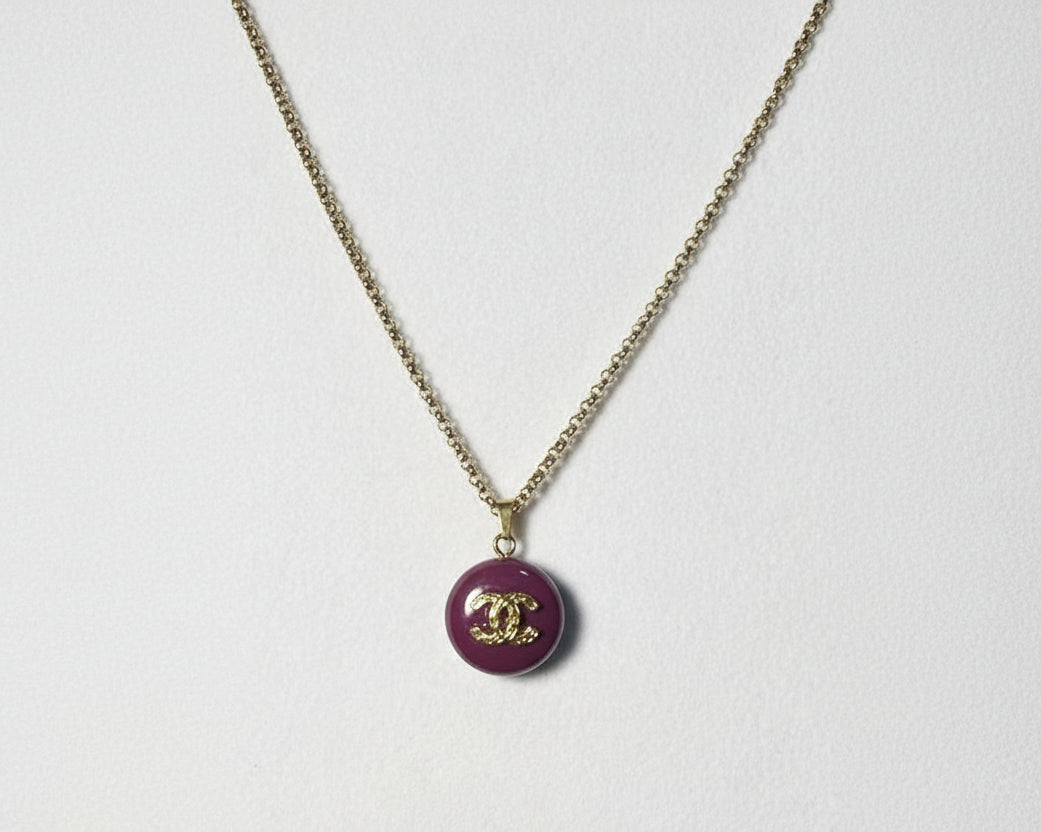 108- Upcycled Purple Pendant Necklace