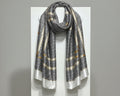 1121- Black Geometric Silky Scarf