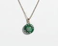 112- Upcycled Green Pendant Necklace