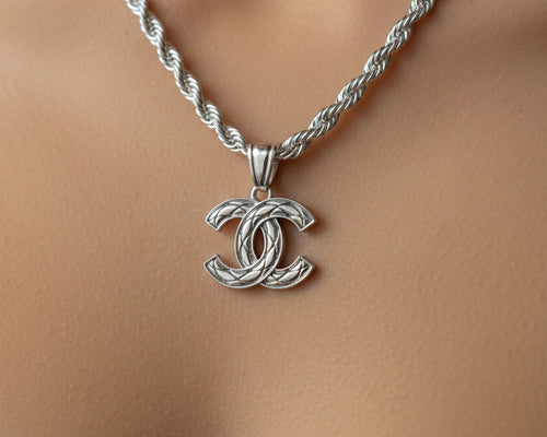 115- Upcycled Silver Pendant Necklace