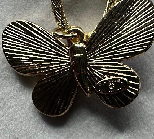 116- Upcycled Purple Butterfly Pendant Necklace