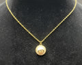 123- Upcycled Gold and Pearl Pendant Necklace