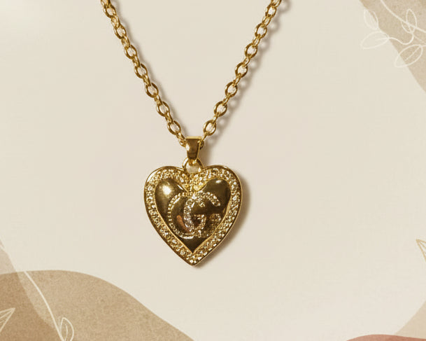 124- Upcycled Gold Pendant Necklace