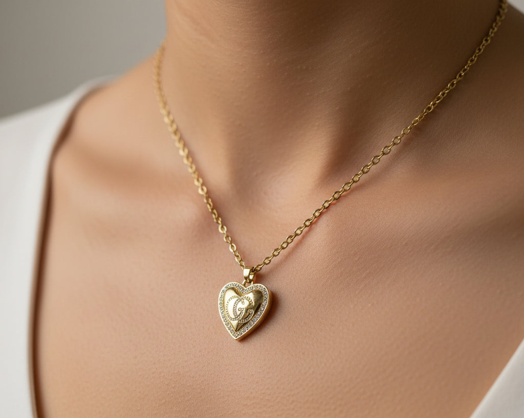 124- Upcycled Gold Pendant Necklace