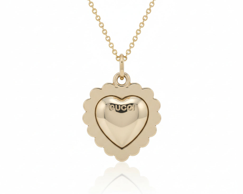 125- Upcycled Red Heart Pendant Necklace