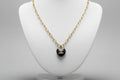 139- Upcycled Black Heart Pendant Necklace