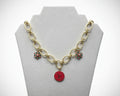 140- Upcycled Red Pendant Necklace