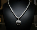 144- Upcycled Silver Clover Pendant Necklace