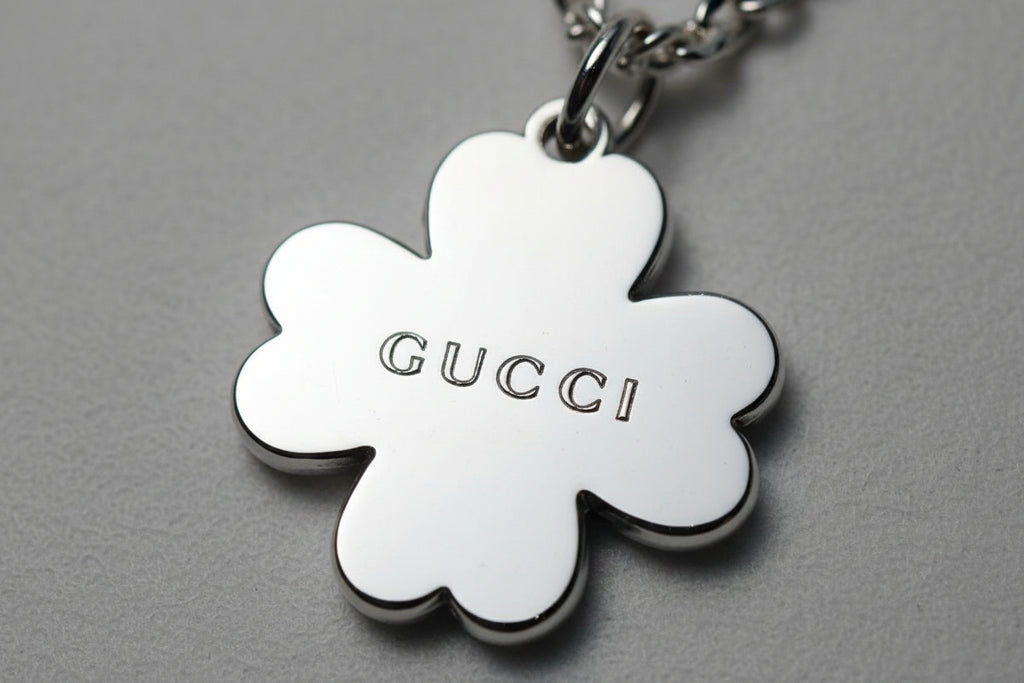 144- Upcycled Silver Clover Pendant Necklace