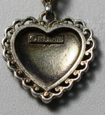 147- Upcycled Purple Heart Pendant on Gold Colored Triple Chain Necklace
