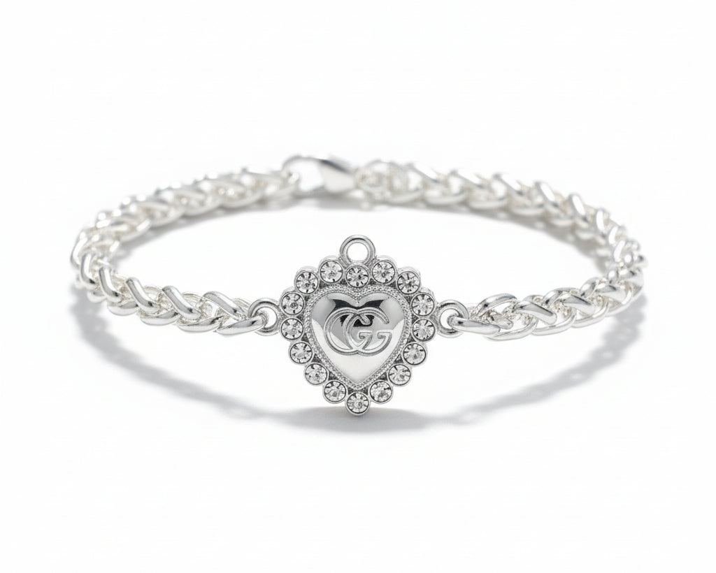 15- Upcycled Silver Heart Bracelet