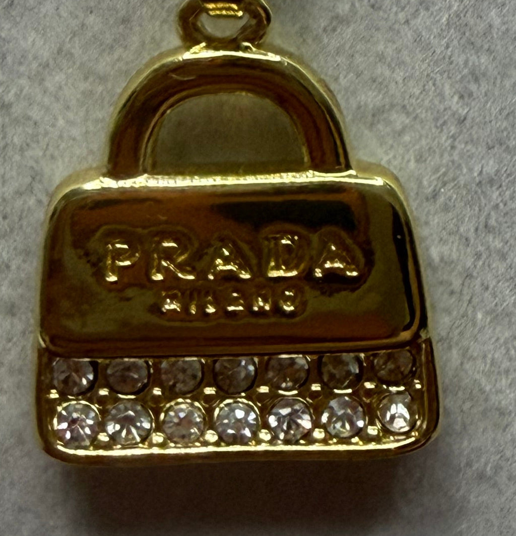 168- Upcycled Gold Purse Pendant Necklace