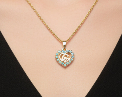 169- Upcycled Gold Heart Pendant Necklace