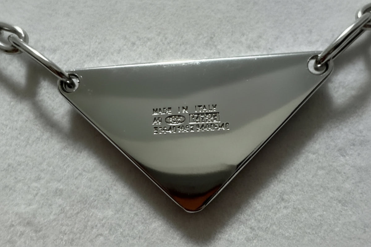 172- Upcycled Purple Triangle Pedant Necklace