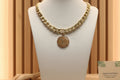 179- Upcycled Brown Pendant Necklace