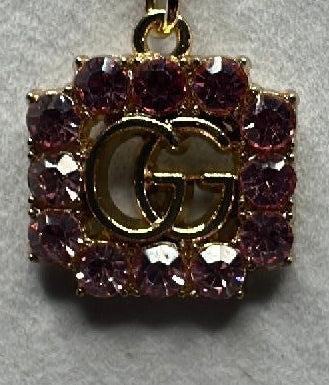 182- Upcycled Pink Rhinestone Pendant Necklace