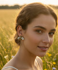 467 - Upcycled Gold Bee Earrings