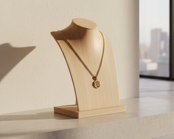 189- Upcycled Gold Pendant Necklace
