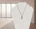 190- Upcycled Gold Anchor & Heart Pendant Necklace