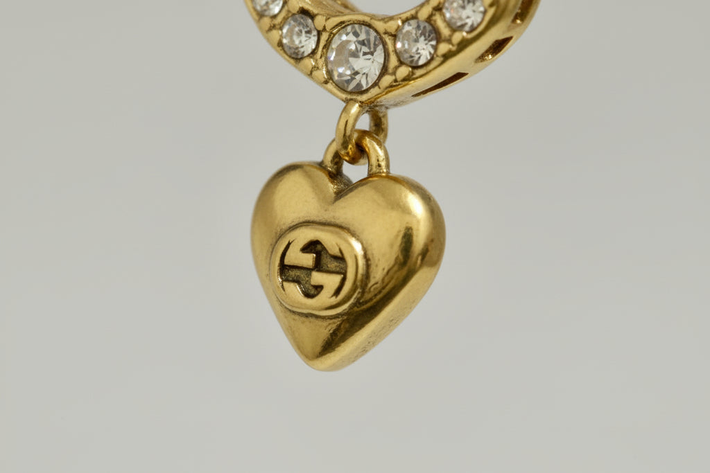 190- Upcycled Gold Anchor & Heart Pendant Necklace