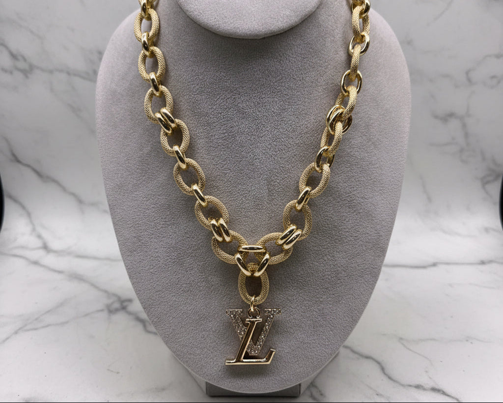 132 - Upcycled Gold Pendant Necklace