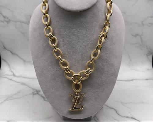 132 - Upcycled Gold Pendant Necklace