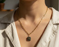 200- Upcycled Square Pendant Necklace