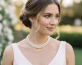 201- Upcycled Double Strand Faux Pearl Choker Necklace