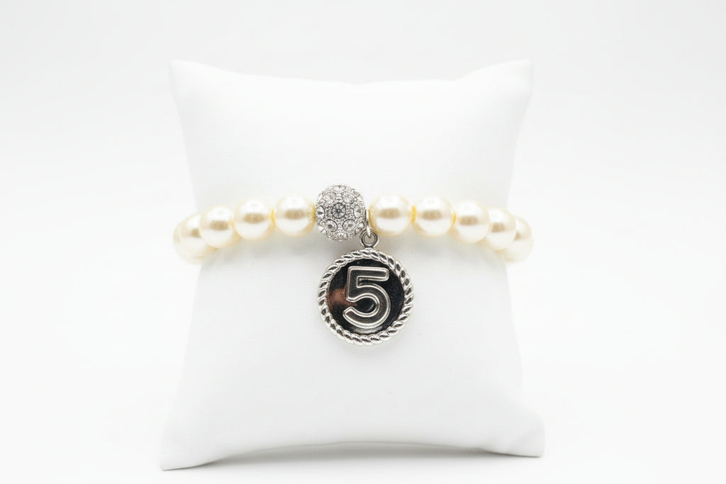 21- Upcycled Silver Pendant on Pearl Bracelet