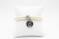 21- Upcycled Silver Pendant on Pearl Bracelet