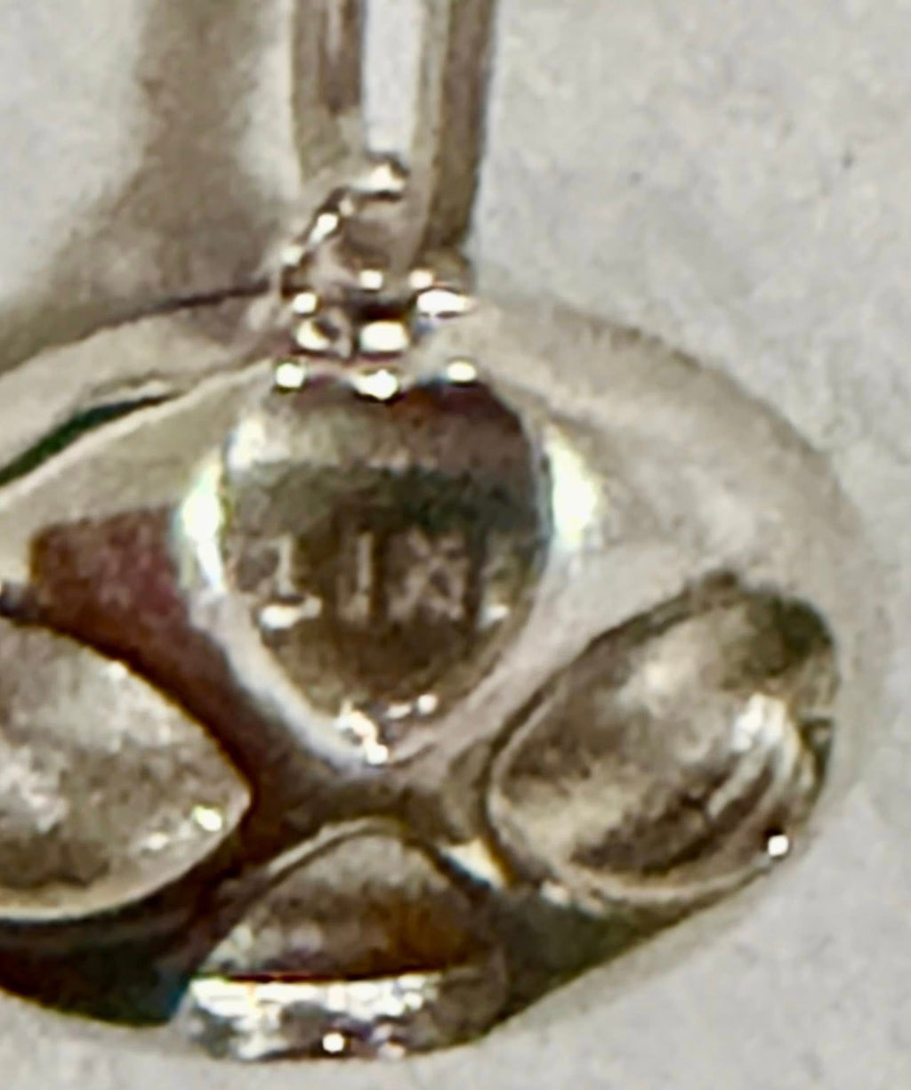 215- Upcycled Silver and Black charm Necklace on a Silver Chain