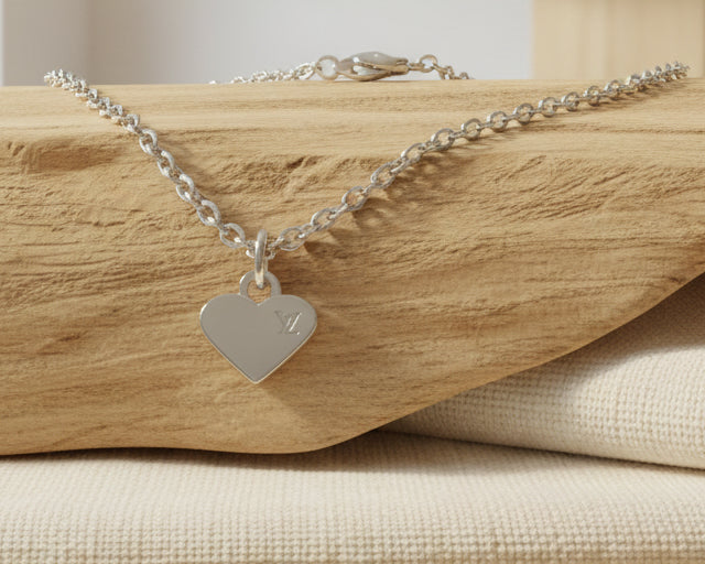 217- Upcycled Heart Pendant Necklace