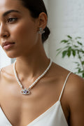 229- Upcycled Pendant Necklace with Matching Earrings