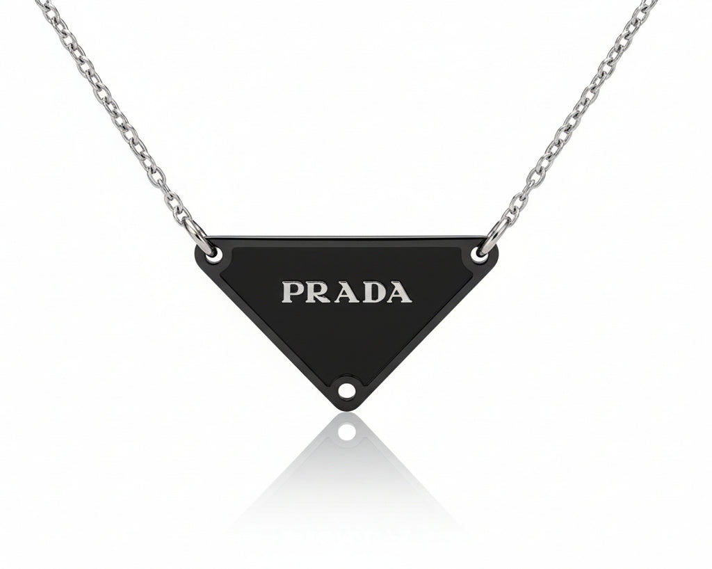 230 - Upcycled Red Triangle Pendant Necklace