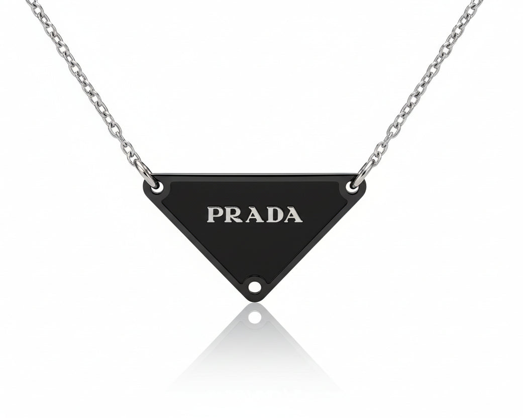 230 - Upcycled Red Triangle Pendant Necklace