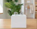 412 -  Silver Pearl Heart Earrings