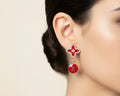 414- Upcycled Red charm earrings