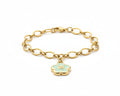 3- Upcycled Teal Flower Pendant Bracelet