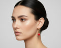 439 - Upcycled Gold Red Mini Skittles Hoop Earrings