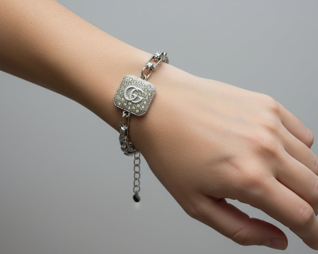 75 - Upcycled Silver Pendant Bracelet