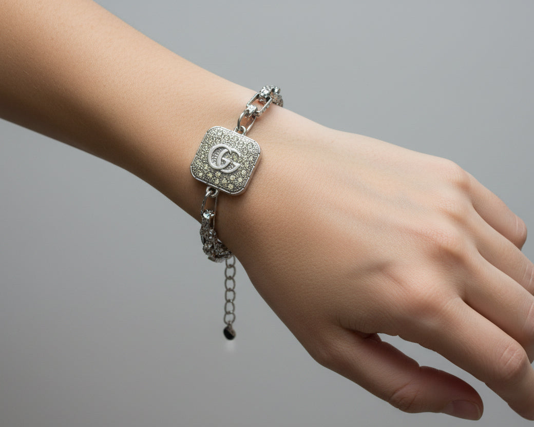 75 - Upcycled Silver Pendant Bracelet