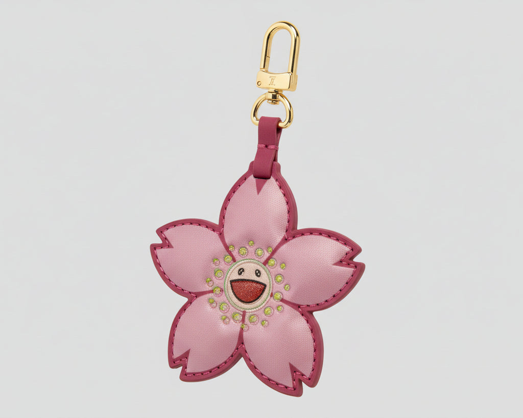 719- Pink Flower Bag Charm