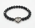 39- Upcycled Black Heart Bracelet