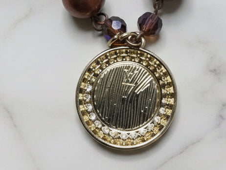 344 - Upcycled Bronze Pendant Necklace