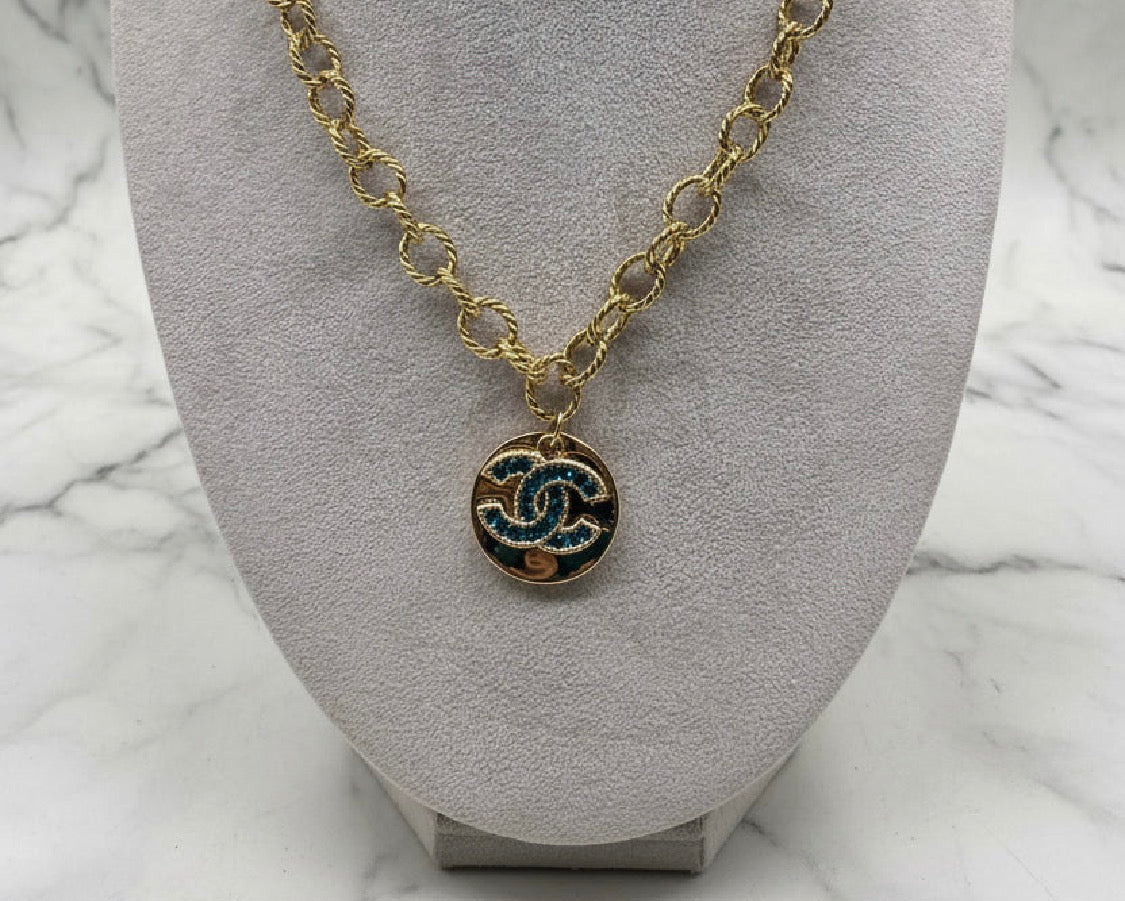 113 - Upcycled Gold Pendant Necklace